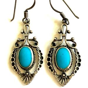 Elegant Silver and Turquoise Earrings